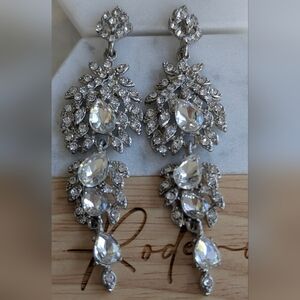 Silver Chandelier Crystal Earrings